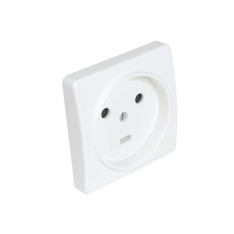  Prise 2 poles + terre 20a encastre blanc DEBFLEX - Sanifer Tamatave