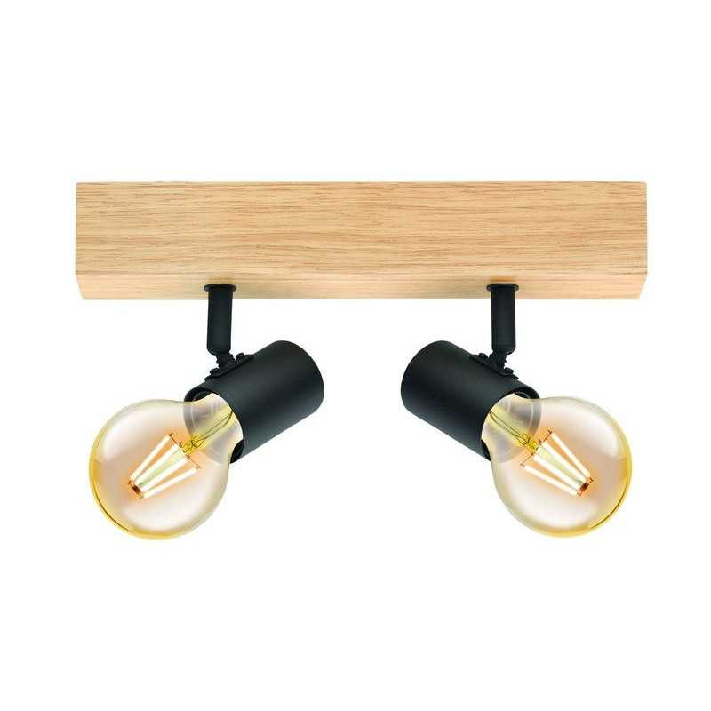  Rampe 2 spots en bois noir townshend noir EGLO - Sanifer Tamatave