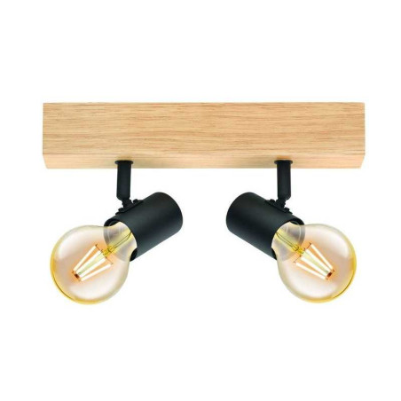  Rampe 2 spots en bois noir townshend noir EGLO - Sanifer Tamatave