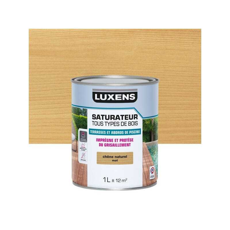  Saturateur pour bois extérieur luxens chêne naturel mat 1 l LUXENS - Sanifer Tamatave