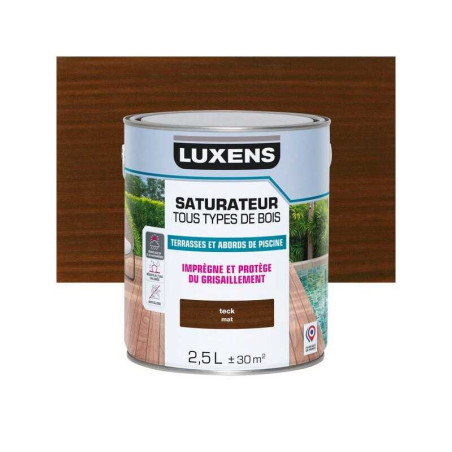  Saturateur pour bois extérieur luxens teck mat 2 5 l LUXENS - Sanifer Tamatave