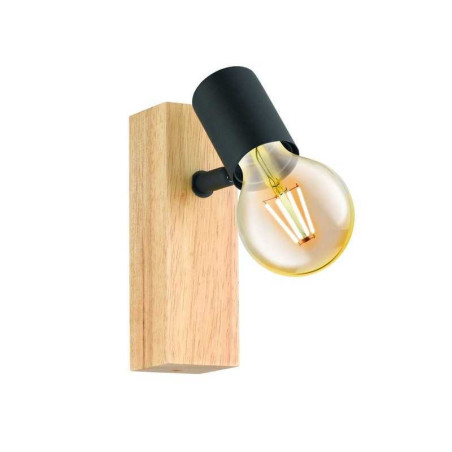  Spot patère en bois noir E27 max 10 w townshend noir EGLO - Sanifer Tamatave