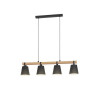  Suspension pandore 4 x E27 l  100 cm métal noir-bois INSPIRE - Sanifer Tamatave