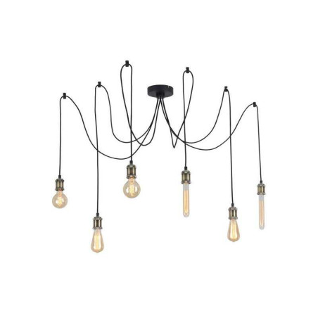  Suspension E27 style industriel araignée métal 6 lumières INSPIRE - Sanifer Tamatave
