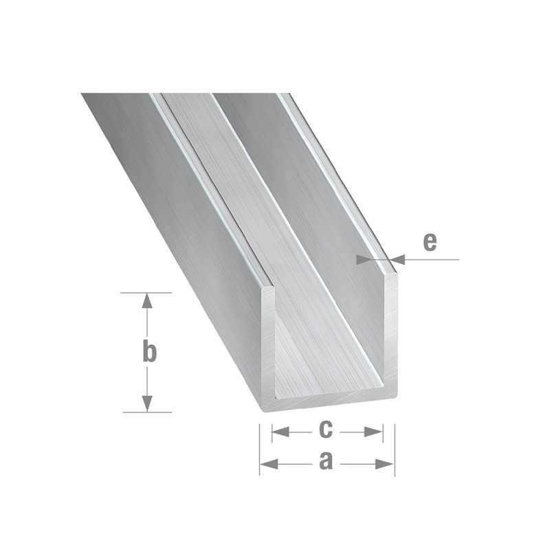  Profilé U alu brut 15x19x15x1,5mm 2m CQFD - Sanifer Tamatave