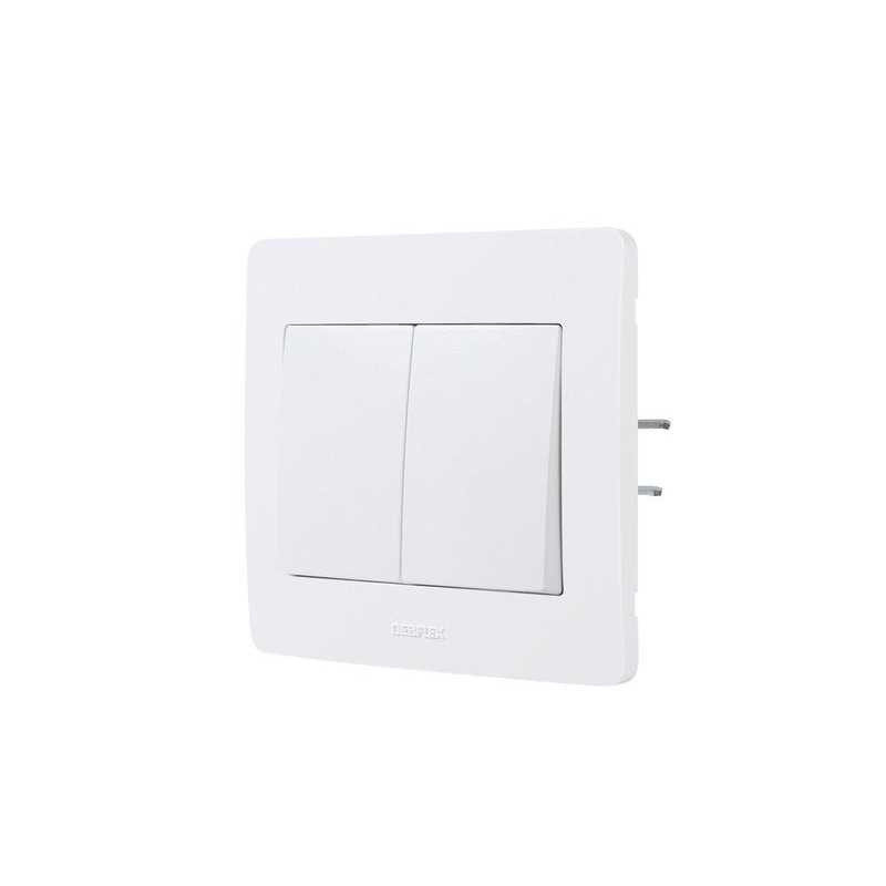 Double interrupteur Va-Et-Vient Complet Debflex Diam2 Blanc| Sanifer