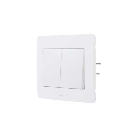 Double interrupteur Va-Et-Vient Complet Debflex Diam2 Blanc| Sanifer
