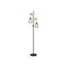 Lampadaire TABODI 2 x E27 H. 166 métal noir/bois INSPIRE| Sanifer