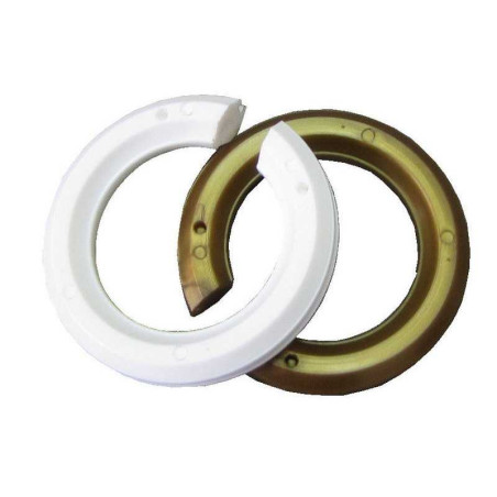 Lot de 2 bagues Abat-Jour B22 / E14 Tibelec Plastique Or Et Blanc| Sanifer
