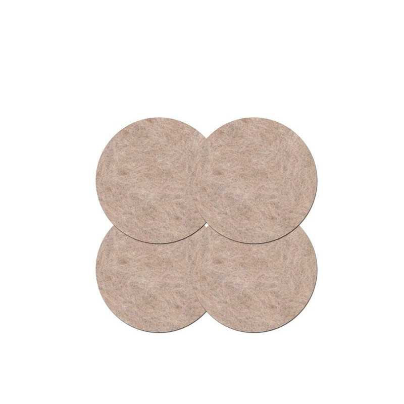 Lot de 4 patins feutre en laine adhésif SCOTCH diam. 50 mm beige| Sanifer