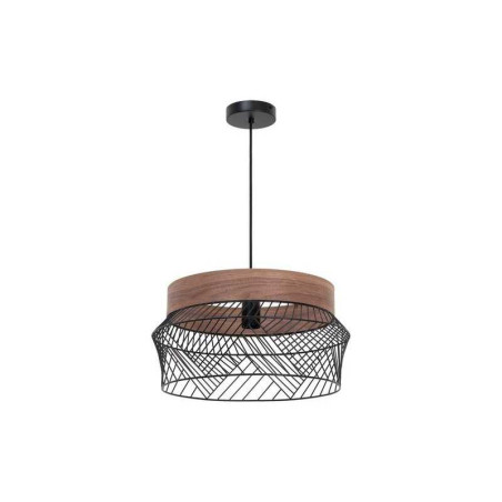 Suspension KANEL design métal noir/bois E27 diam. 45 cm INSPIRE| Sanifer