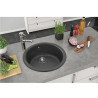 Evier à encastrer 1 bac ronde Mirade gris béton D.50x19cm| Sanifer
