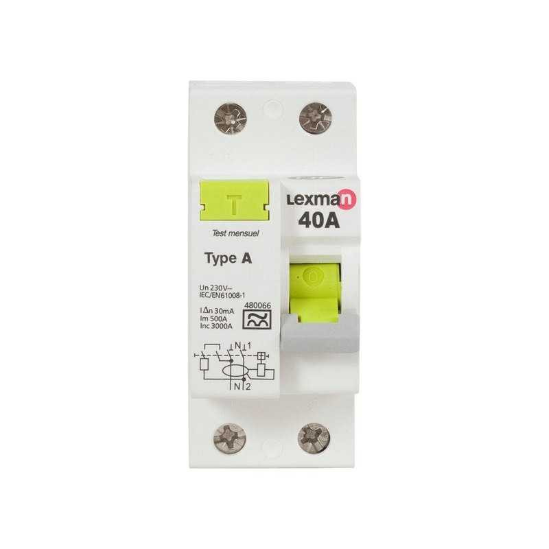 Interrupteur différentiel Lexman 30 Ma 40 A A| Sanifer Tamatave
