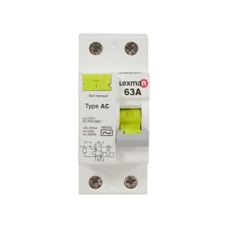 Interrupteur différentiel Lexman 30 Ma 63 A Ac| Sanifer Tamatave