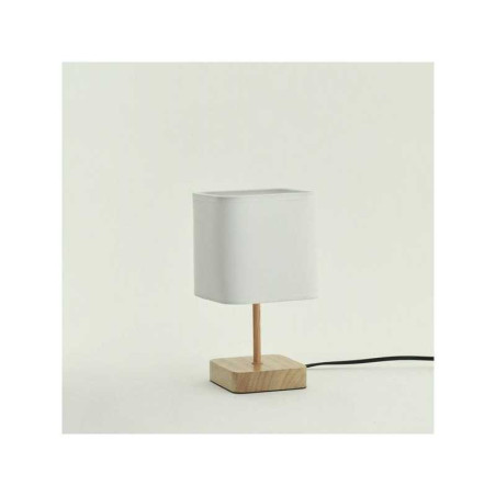 Lampe e14  bois tissu blanc INSPIRE Akora H.23cm| Sanifer Tamatave