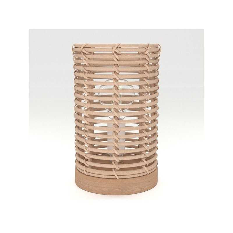 Lampe E14 nature rotin bois baladeuse INSPIRE POPPY H. 20cm| Sanifer Tamatave