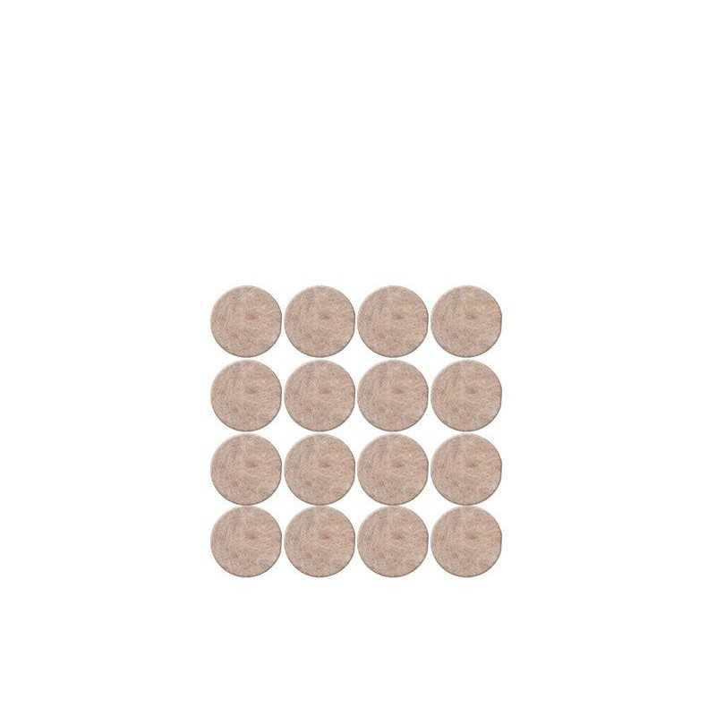 Lot de 16 patins feutre en laine adhésif SCOTCH diam. 17 mm beige| Sanifer Tamatave