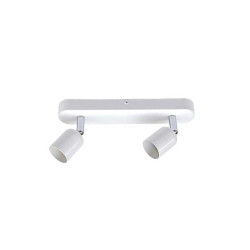 Rampe 2 spots fer blanc GU10 max 40 W Basic| Sanifer Tamatave