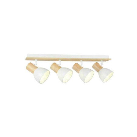 Rampe 4 Spots Nature Métal Blanc/Bois Inspire Venosa| Sanifer Tamatave