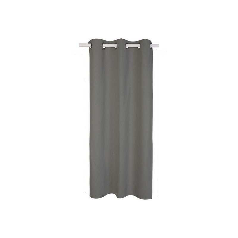 Rideau occultant aspect lin Aleyna gris anthracite l.140 x H.280 cm| Sanifer Tamatave