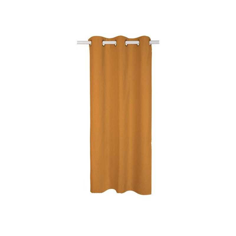 Rideau occultant aspect lin Aleyna jaune moutarde l.140 x H.280 cm| Sanifer Tamatave