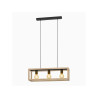 Suspension ELGORT 3 x E27 L. 70 métal noir/bois INSPIRE| Sanifer Tamatave