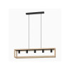Suspension ELGORT 5 x E27 L. 100 métal noir/bois INSPIRE| Sanifer Tamatave