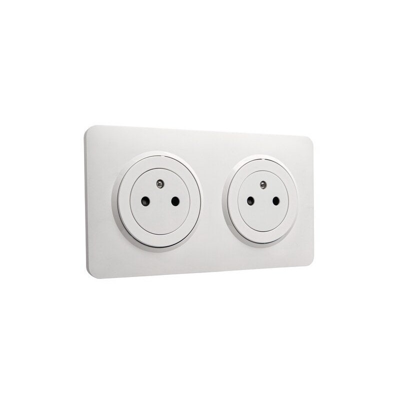 Bloc 2 prises affleurante, complet Lumia, LEXMAN, blanc|Sanifer Tamatave
