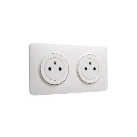 Bloc 2 prises affleurante, complet Lumia, LEXMAN, blanc|Sanifer Tamatave