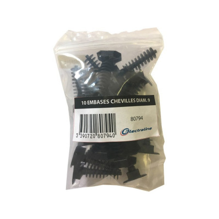 Lot de 10 embases pour cheville, L. 9 mm|Sanifer Tamatave