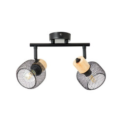 Rampe 2 spots, métal noir E14 max 25 W, BRILLIANT Giada|Sanifer Tamatave