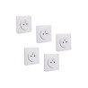 Lot de 5 prises avec terre, complet Lumia, LEXMAN, blanc| Sanifer Tamatave