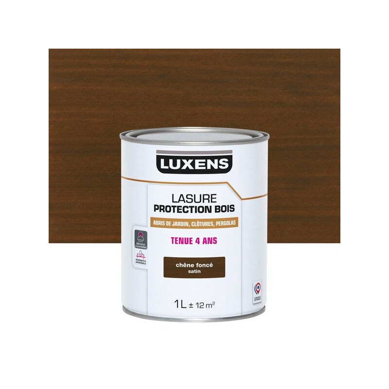 Lasure LUXENS 4 ans chêne foncé satiné 1 Litre| Sanifer Tamatave