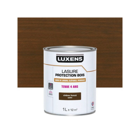 Lasure LUXENS 4 ans chêne foncé satiné 1 Litre| Sanifer Tamatave