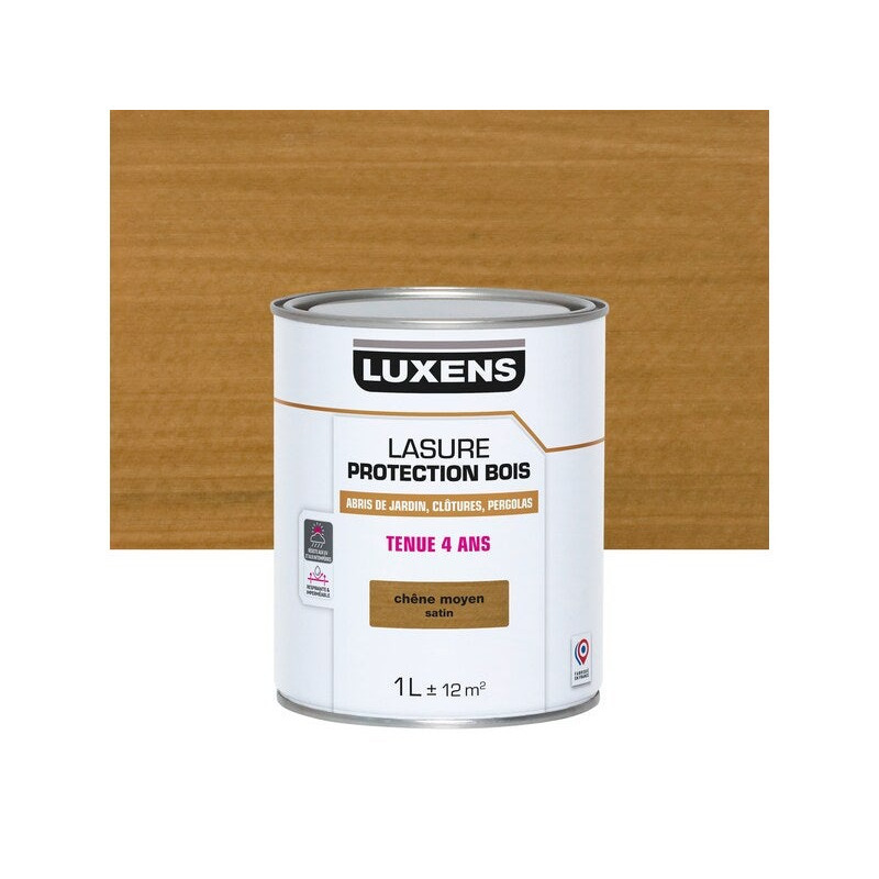 Lasure LUXENS 4 ans chêne moyen satiné 1 Litre| Sanifer Tamatave