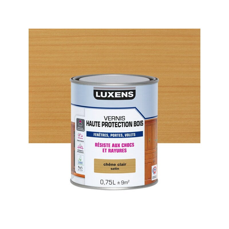 Vernis pour bois extérieur LUXENS chêne clair satiné 0,75 Litre| Sanifer Tamatave
