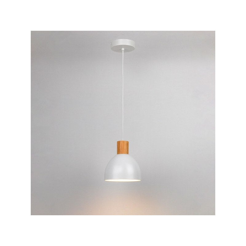 Suspension VENOSa E27 diam.  18 cm métaL bois blanc| Sanifer Tamatave