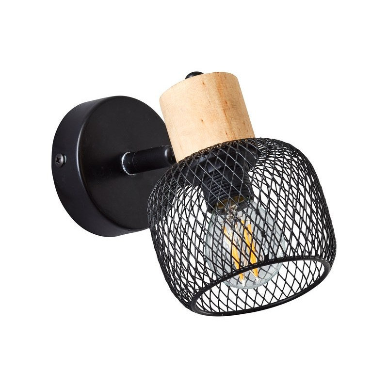 Spot patère, métal noir E14 max 25 W, BRILLIANT Giada| Sanifer Tamatave