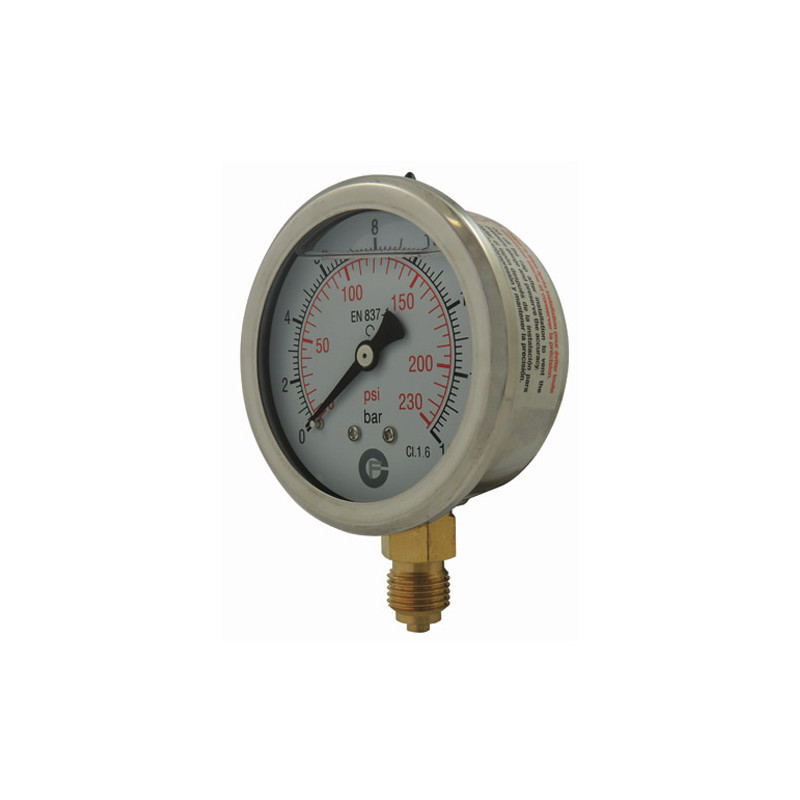 Manomètre en inox GL. RA 0-16B 1/2'  D100|Sanifer Tamatave