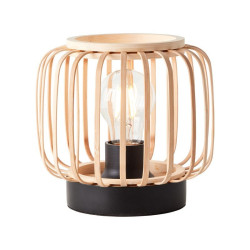 Lampe E27 metal noir bambou PECAN INSPIRE|Sanifer Tamatave