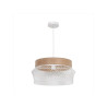 Suspension KANEL diam. 45 cm E27 métal blanc/bois INSPIRE|Sanifer Tamatave