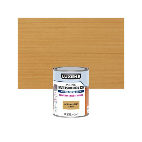 Vernis pour bois extérieur LUXENS chêne clair satiné 0,25 Litre|Sanifer Tamatave