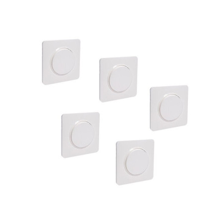 Lot de 5 interrupteurs va-et-vient avec plaque complet LEXMAN Lumia blanc|Sanifer  Tamatave