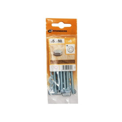 Lot de 6 Boulons Tête 6 pans acier Zingué L.60 X diam.5 Mm Standers|Sanifer  Tamatave