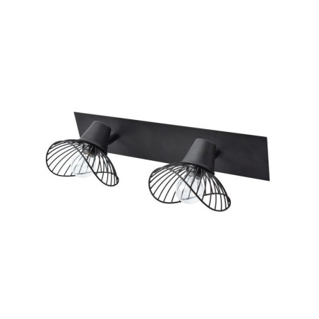 Rampe 2 spots design métal noir E14 max 40 W SEYNAVE KASTELI|Sanifer  Tamatave