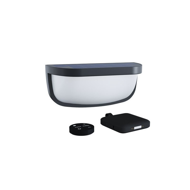 Applique solaire, booster, 900 lm, noir|Sanifer Tamatave