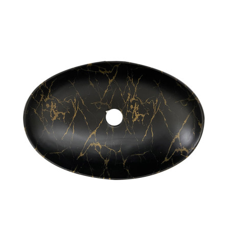 Vasque ZL-8158 matt black marble 580x400x140 mm - Sanifer tamatave