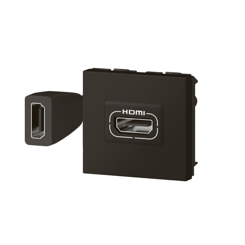 Prise HDMI type A version 2.0 Préconnectorisée  Mosaic 2 modules noir mat - Sanifer Tamatave