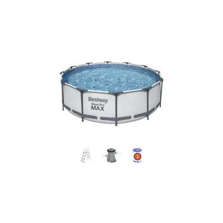Piscine tubulaire D366xH100cm Ronde Steel Pro Max - Sanifer tamatave