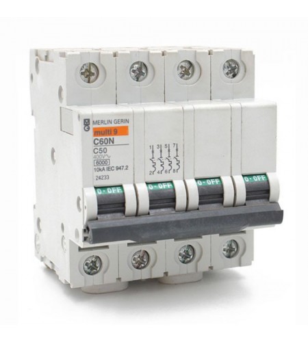  Disjoncteur tétrapolaire iC60N 50A Courbe C SCHNEIDER ELECTRIC - Sanifer Tamatave